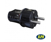 Utikač dvopolni D 16A 250V PVC  crni 